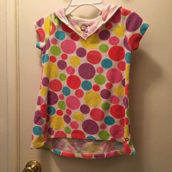 OP Terry Cloth Coverup w/ Colorful Dots - Size S - Picture 1 of 2